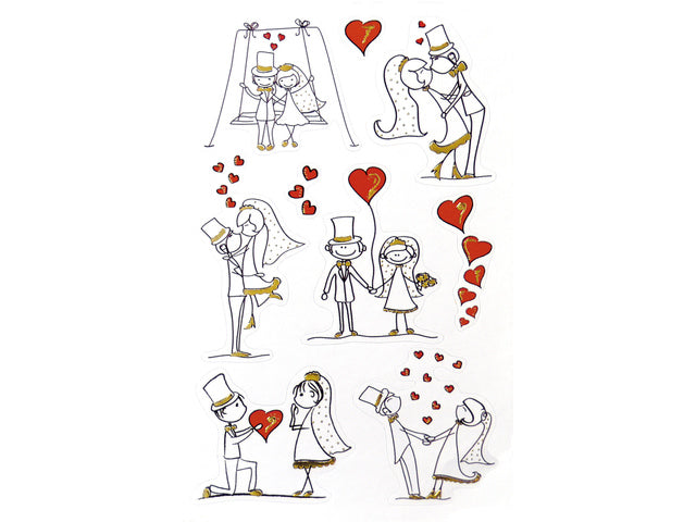 Papieretiket Z-design Creative pakje a 1 vel bruidspaar