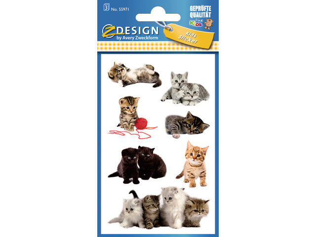 papieretiket Z-design Kinderpakje a 3 vel katten foto