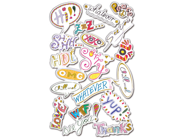 Puffy etiket Z-design Kinderpakket a 1 vel teksten