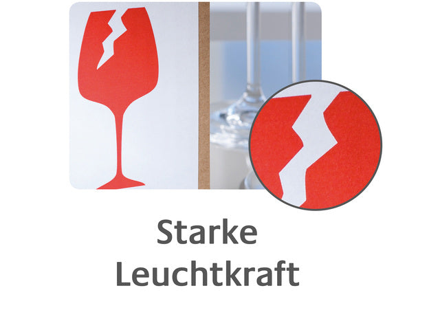 Waarschuwings etiket Avery 'This way up' op rol in dispenser 74x100mm