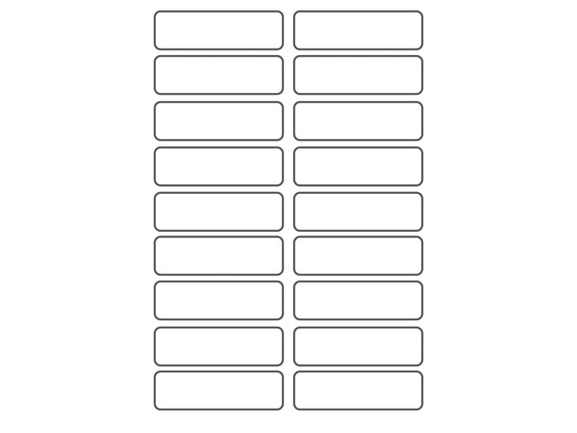 Etiket voor textiel Avery 36 stuks, wit. Familie