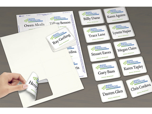 badge etiket Avery 50x80mm 20 vel 10 etiketten per vel wit