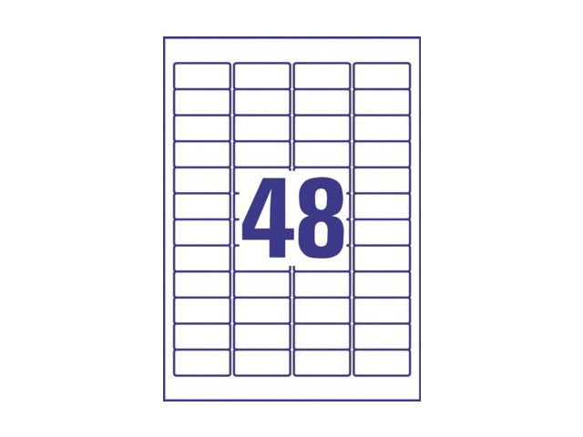 weerbestendig etiket Avery NP 45,7x21,2mm 20 vel 48 etiketten per vel