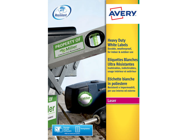 weerbestendig etiket Avery 99,1x38,1mm 20 vel 14 etiketten per vel