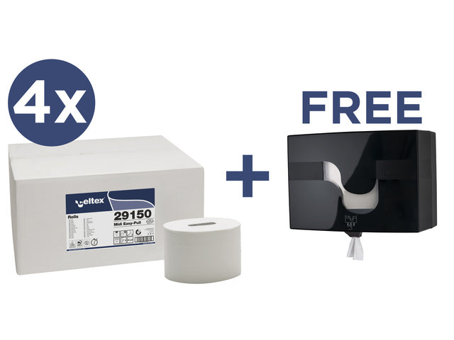 Voordeelbundel Celtex toiletpapier met gratis Megamini Easy-Pull dispenser