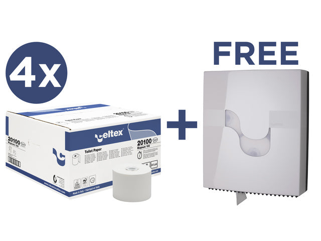 Voordeelbundel Celtex toiletpapier met gratis Megamini Revolver dispenser