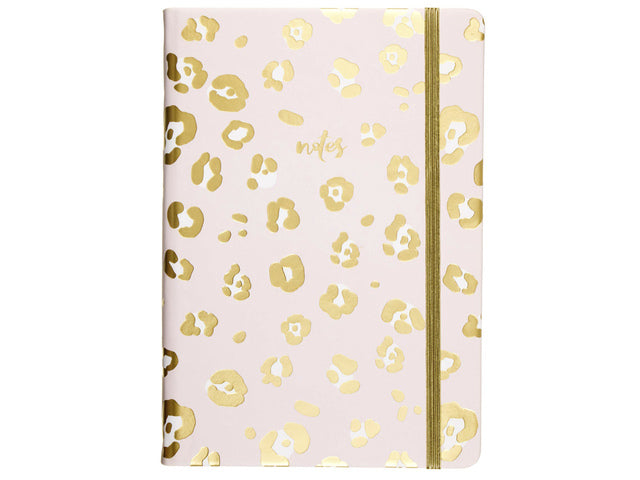 Notitieboek Èccolo Leopard lijn ca.15x20cm 80gr. 256pag. met elastiek sluiting