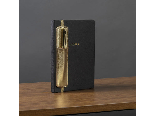 Notitieboek Èccolo met pen en houder Zwarte lijn ca.15x20cm 80 gr. 256 pagina.