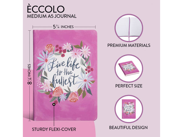 Notitieboek Èccolo Live Life to the Fullest lijn ca.15x20cm 80 gr. 256 pag.