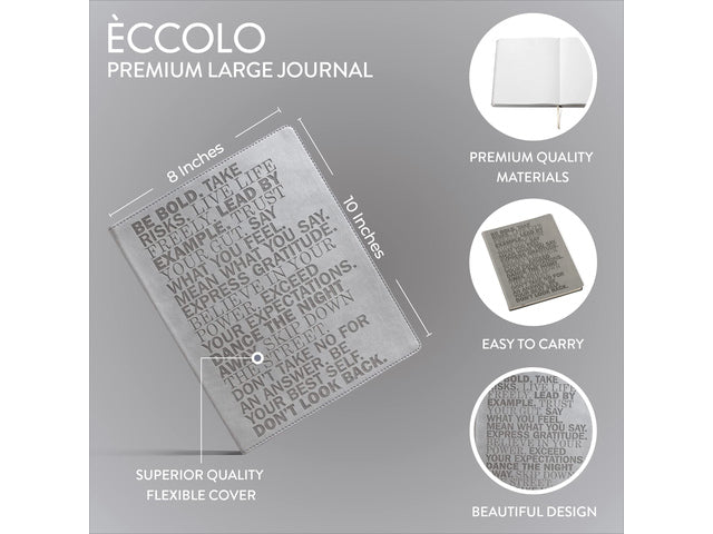 Notitieboek Èccolo Grey Be Bold lijn ca. 20x25cm 80gr. 256 Seiten.