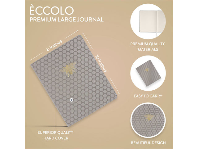 Notitieboek Èccolo Grey Bee lijn ca.20x25cm 80gr. 256pag.