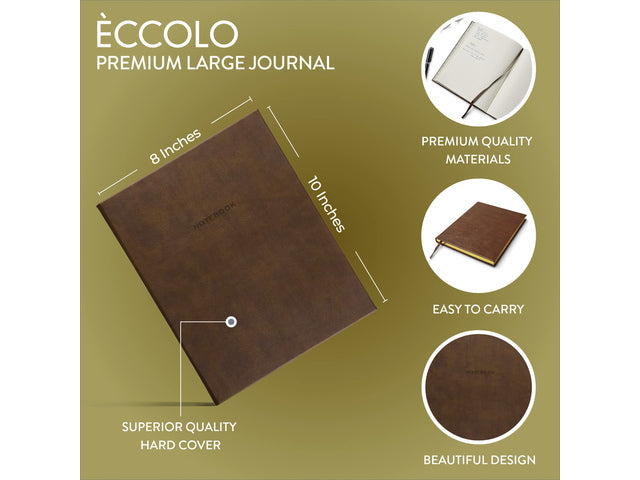 Notitieboek Èccolo Bruine lijn ca.20x25cm 80gr. 256pag.