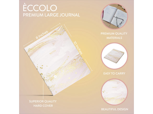 Notitieboek Èccolo Pink Marble lijn ca.20x25cm 80gr. 256pag.