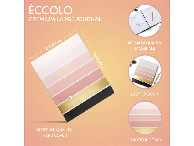 Notitieboek Èccolo Light Ombre Stripe lijn ca.20x25cm 80gr. 256pag.