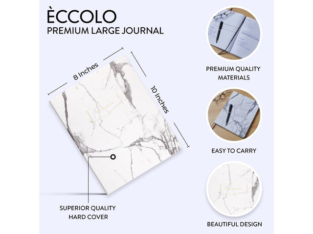 Notitieboek Èccolo Marble lijn ca.20x25cm 80gr. 256pag.