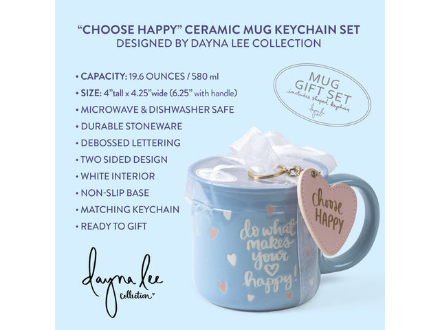 Giftset Èccolo DL mok 580ml en sleutelhanger Kies Happy