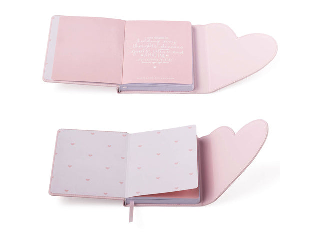 Notitieboek Èccolo DL Herzumschlag hellrosa lijn ca. 13x18cm 80gr. 256 Seiten.