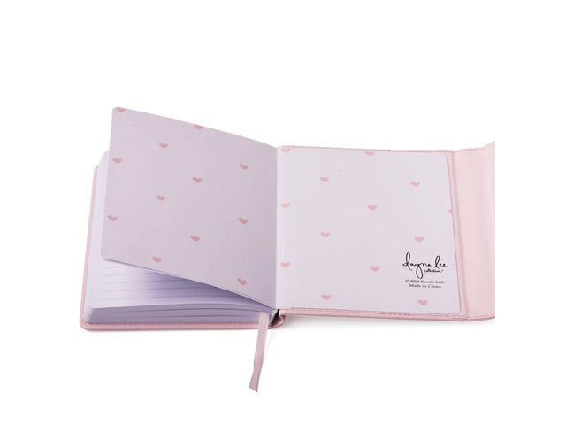 Notitieboek Èccolo DL Herzumschlag hellrosa lijn ca. 13x18cm 80gr. 256 Seiten.