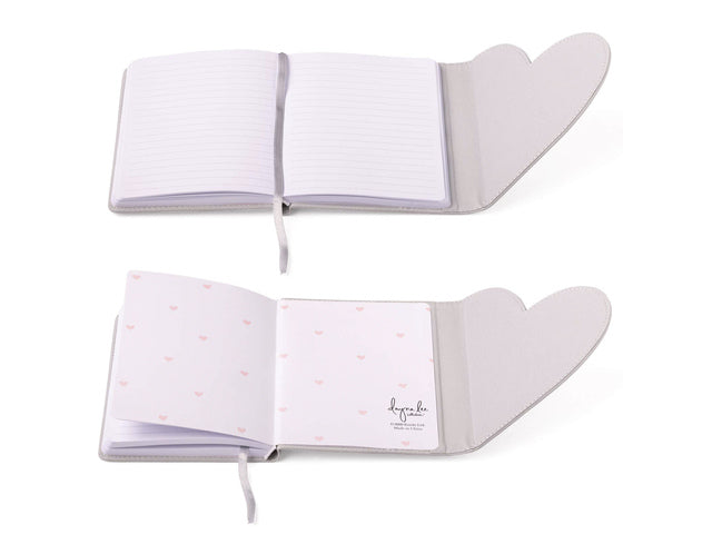 Notitieboek Èccolo DL Herzumschlag Grau lijn ca.13x18 cm 80gr. 256 Seiten.