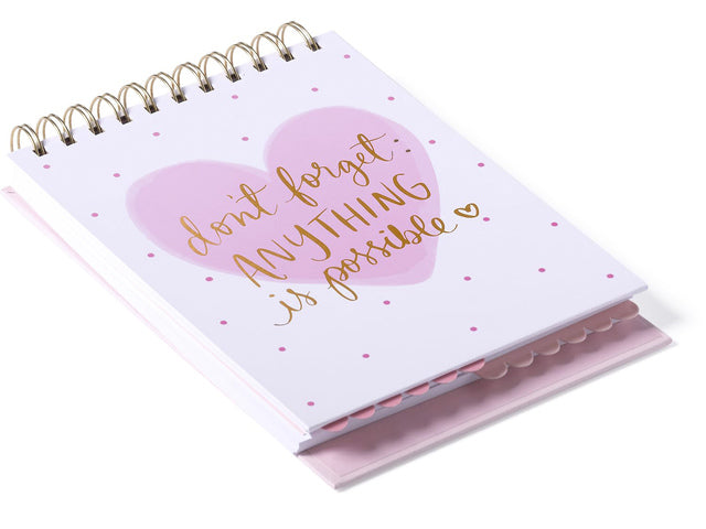 Notitieblok Èccolo DL spiraal Dont Forget lijn ca.15x22cm 80gr. 50pag. ontmoette tabbladen