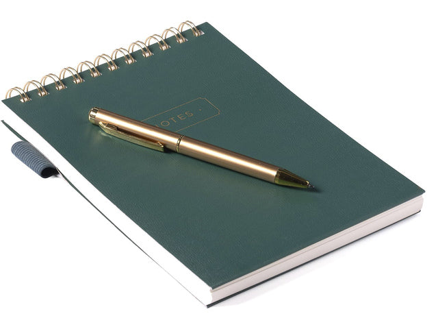 Notitieblok Èccolo spiraal met pen Emerald lijn ca.15x22cm 80gr. 120pag.