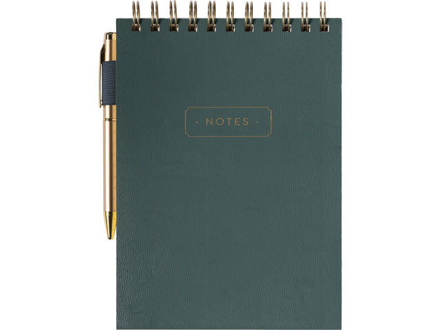 Notitieblok Èccolo spiraal met pen Emerald lijn ca.15x22cm 80gr. 120pag.
