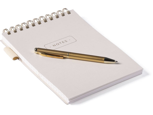 Notitieblok Èccolo spiraal met pen Ivoren lijn ca.15x22cm 80gr. 120pag.