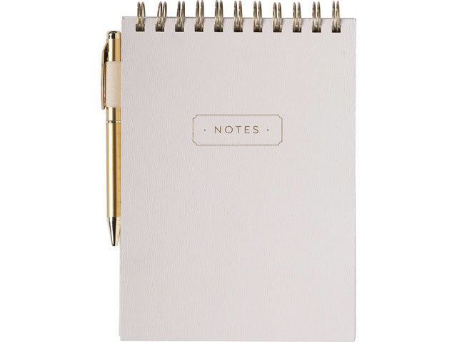 Notitieblok Èccolo spiraal met pen Ivoren lijn ca.15x22cm 80gr. 120pag.