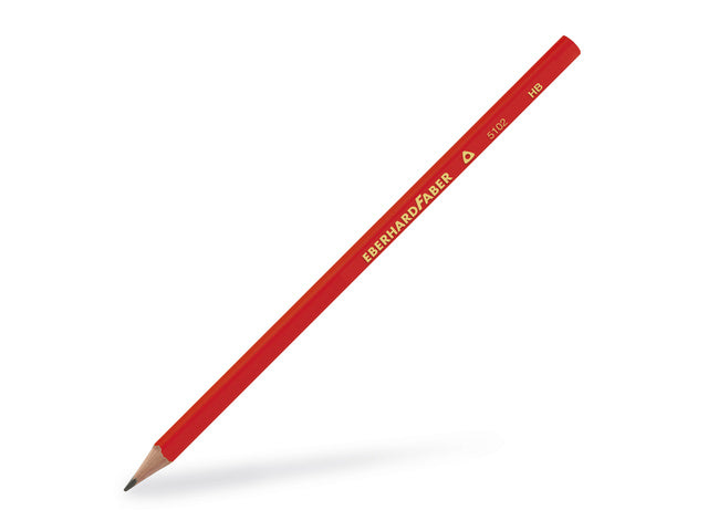 Potlood Eberhard Faber HB, dreieckig, rot, gelakt, 12 Stück