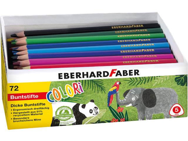 Kleurpotlood Eberhard Faber Jumbo 72st. driekantig in doos