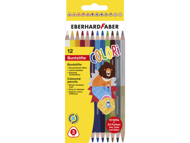 Farbe: Eberhard Faber, 2-farbiges Etui, 12 Stück, 24 Farben