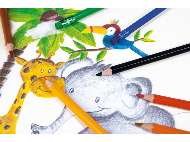 Kleurpotloden Eberhard Faber mit Gummietui a 12 st.