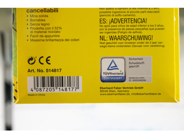 Kleurpotloden Eberhard Faber met gum etui a 12 st.