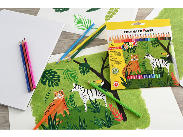 Kleurpotlood Eberhard Faber Kid 17,5cm etui à 24 stuks assorti kleuren