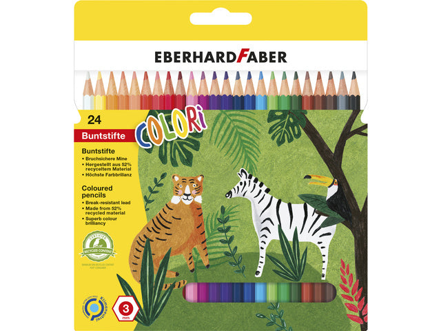 Kleurpotlood Eberhard Faber Kid 17,5cm etui à 24 stuks assorti kleuren