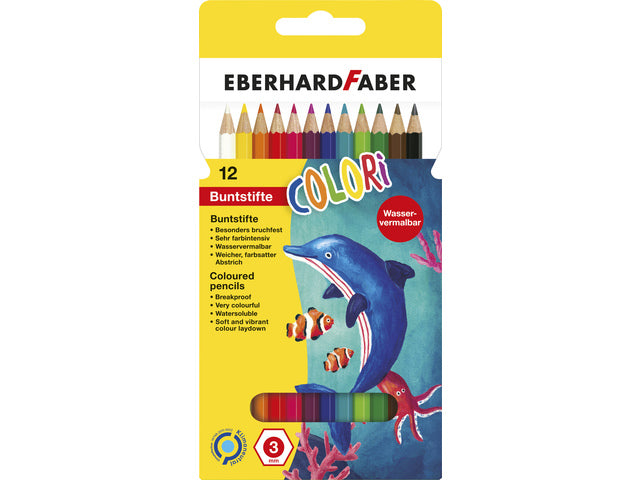 Aquarelpotlood Eberhard Faber kartonetui à 12 stuks met penseel