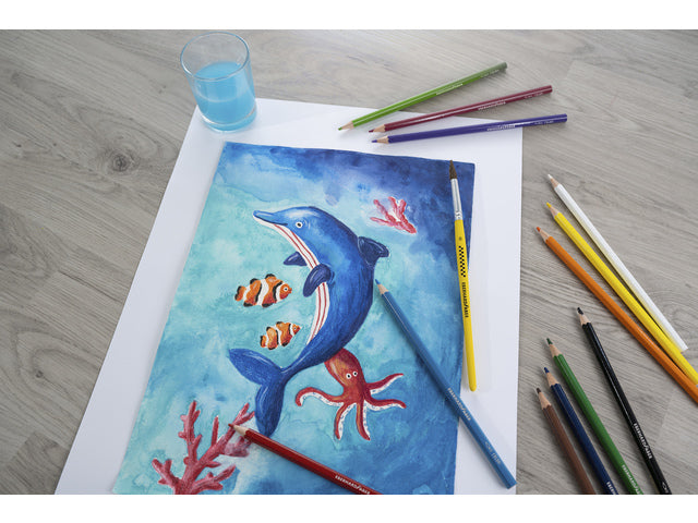 Aquarelpotlood Eberhard Faber kartonetui à 12 stuks met penseel