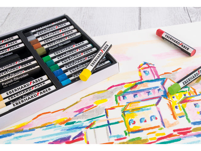 Oliepastelkrijt Eberhard Faber 11mm doos a 24 st assorti
