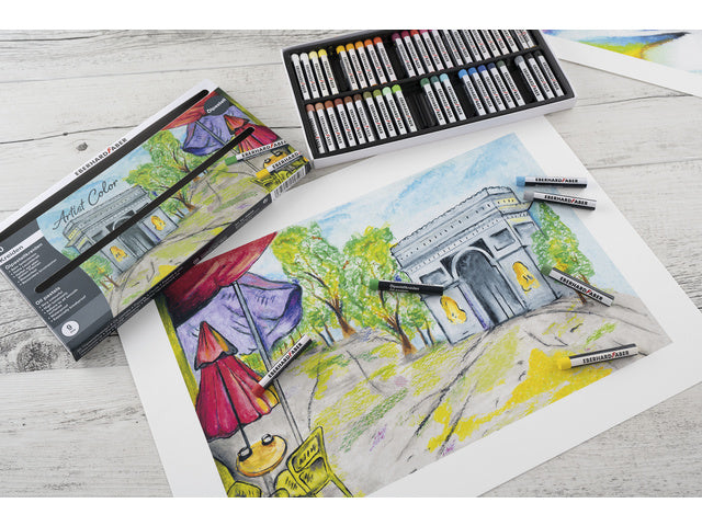 Oliepastelkrijt Eberhard Faber 9mm doos 50 stuks assorti