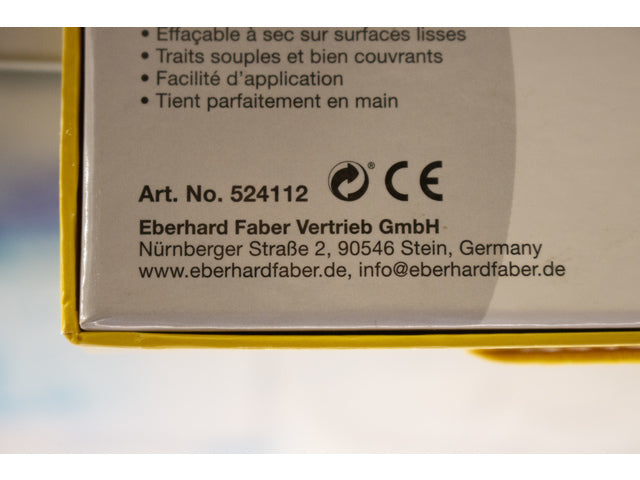 Raamkrijt Eberhard Faber etui a 12 stuks assorti