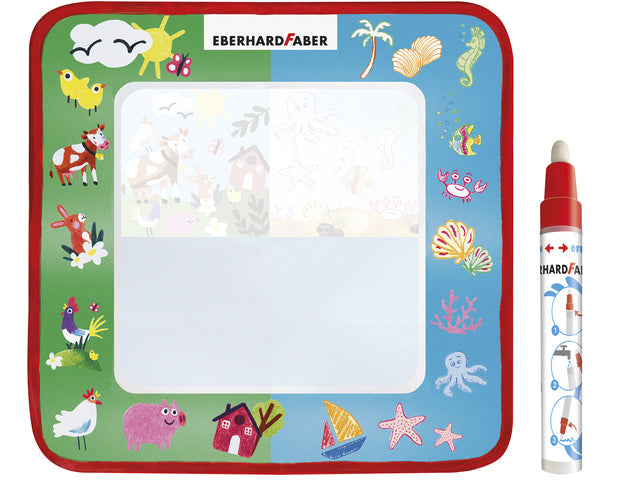 Tekenmat Eberhard Faber Aquafun 32x32cm incl. 1 waterstift