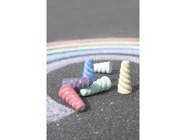 Stoepkrijt Eberhard Faber Unicorn 6 stuks met glitters