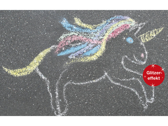 Stoepkrijt Eberhard Faber Unicorn 6 stuks met glitters