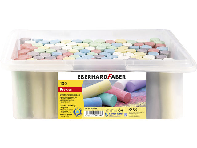 Stoepkrijt Eberhard Faber 100 stuks in bak