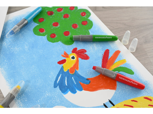 Gelkleurpotloden Eberhard Faber 6 kleuren in karton etui