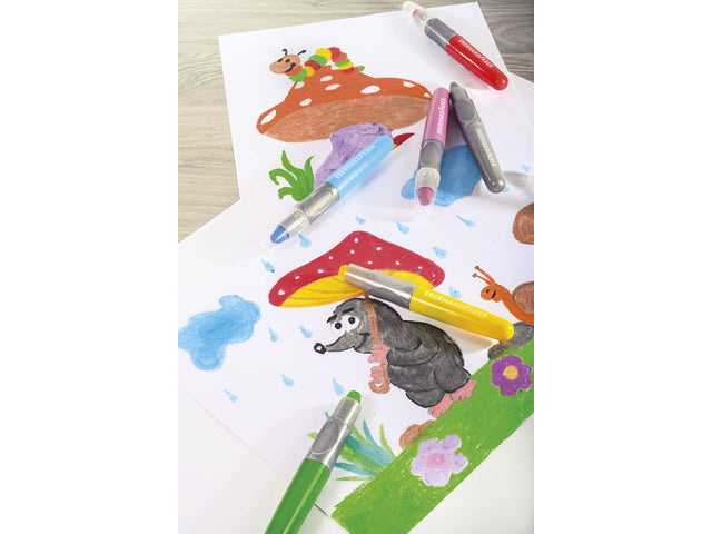 Gelkleurpotloden Eberhard Faber 12 kleuren in plastic etui