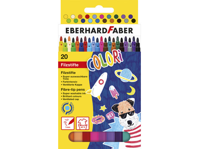 Viltstift Eberhard Faber 20 kleuren
