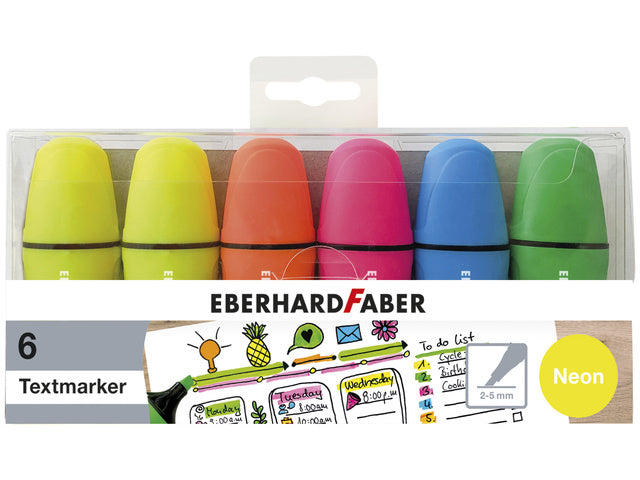 Tekstmarker Eberhard Faber mini neon etui 6 stuks