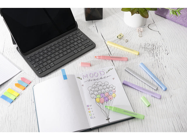 Tekstmarkers Eberhard Faber Pastel 6st. vierkant in etui