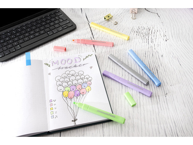 Tekstmarkers Eberhard Faber Pastel 6st. vierkant in etui